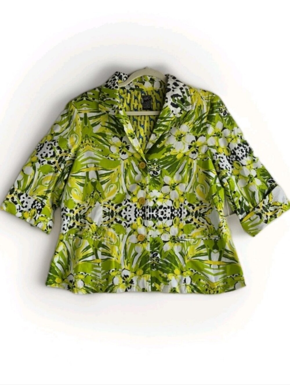 NWT Casual Studio Jacket Women’s Size L Printed Art-To-Wear Jacket